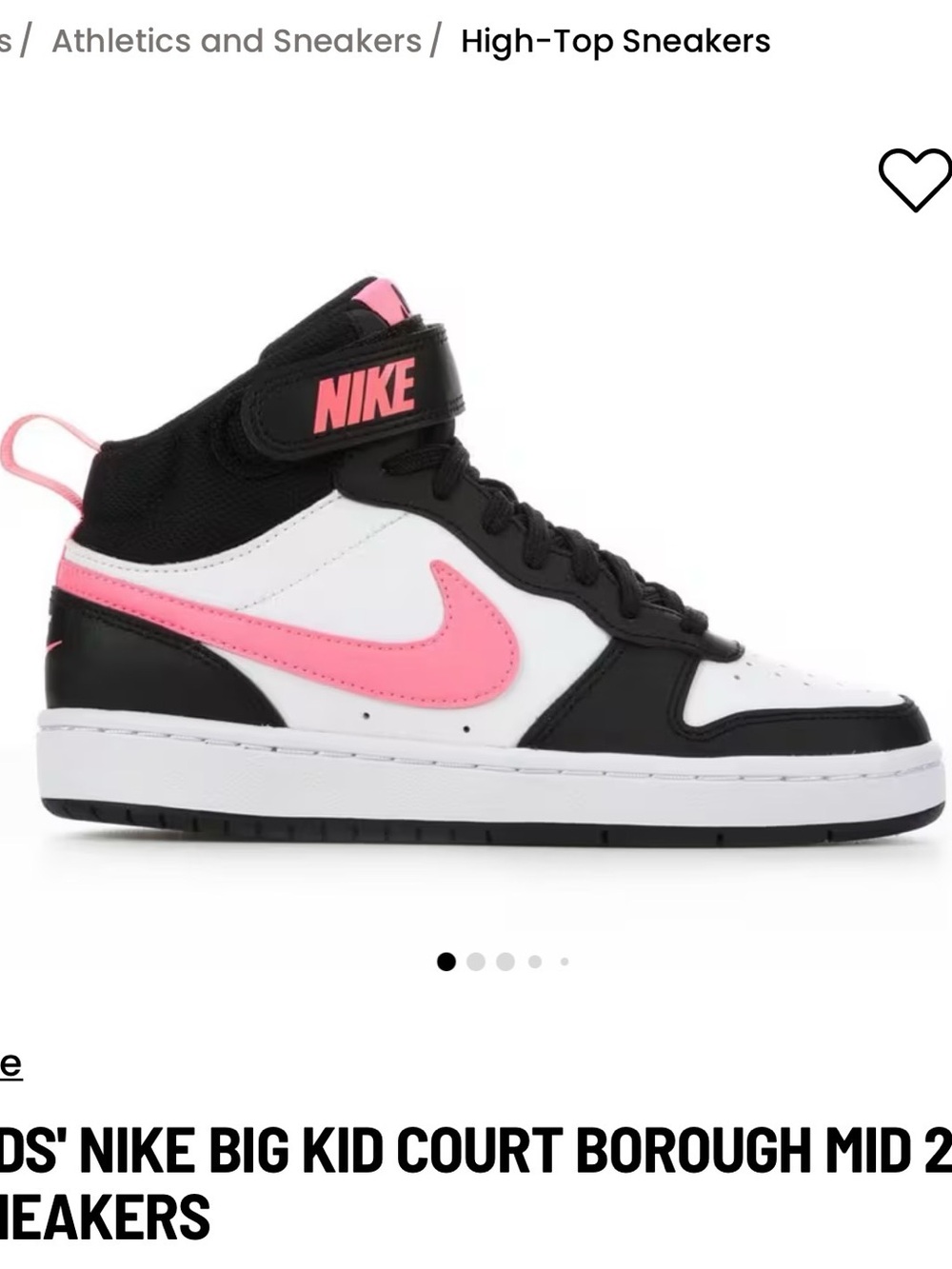 Nike High-Top Sneakers in White, Black & Pink